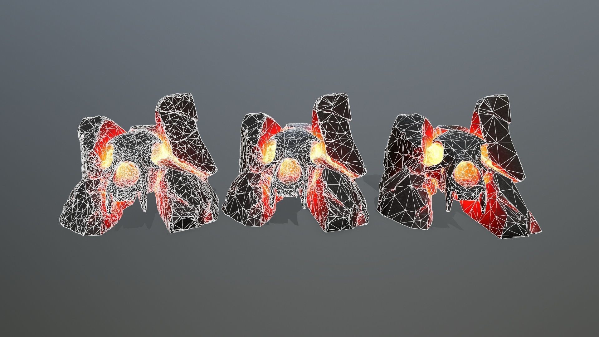 lava skull gate Low-poly 3D model_14