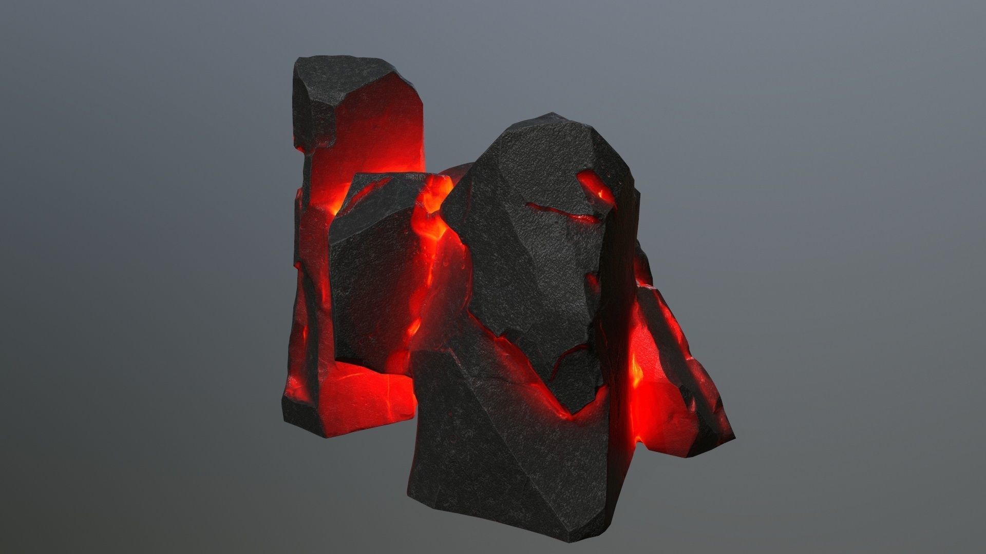 lava skull gate Low-poly 3D model_7
