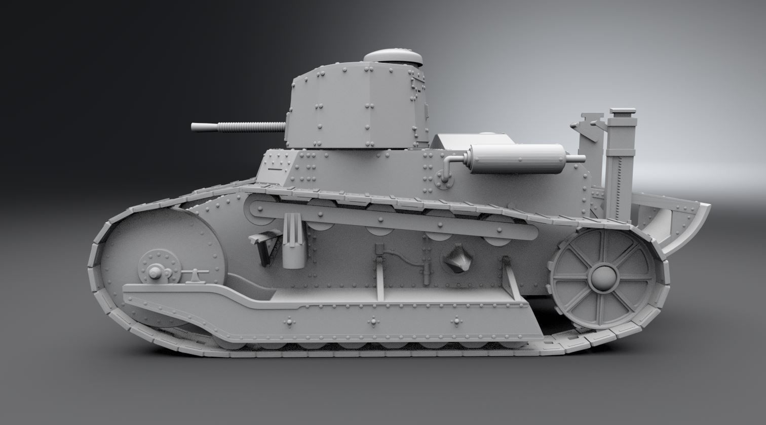 Fiat 3000 scale model 3D print model_1