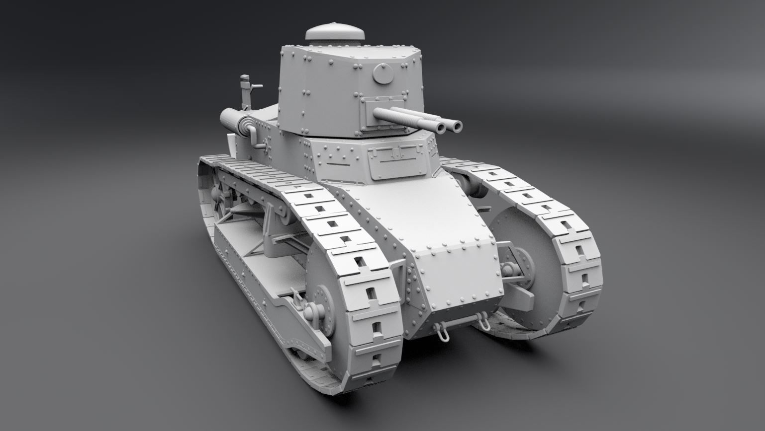 Fiat 3000 scale model 3D print model_4