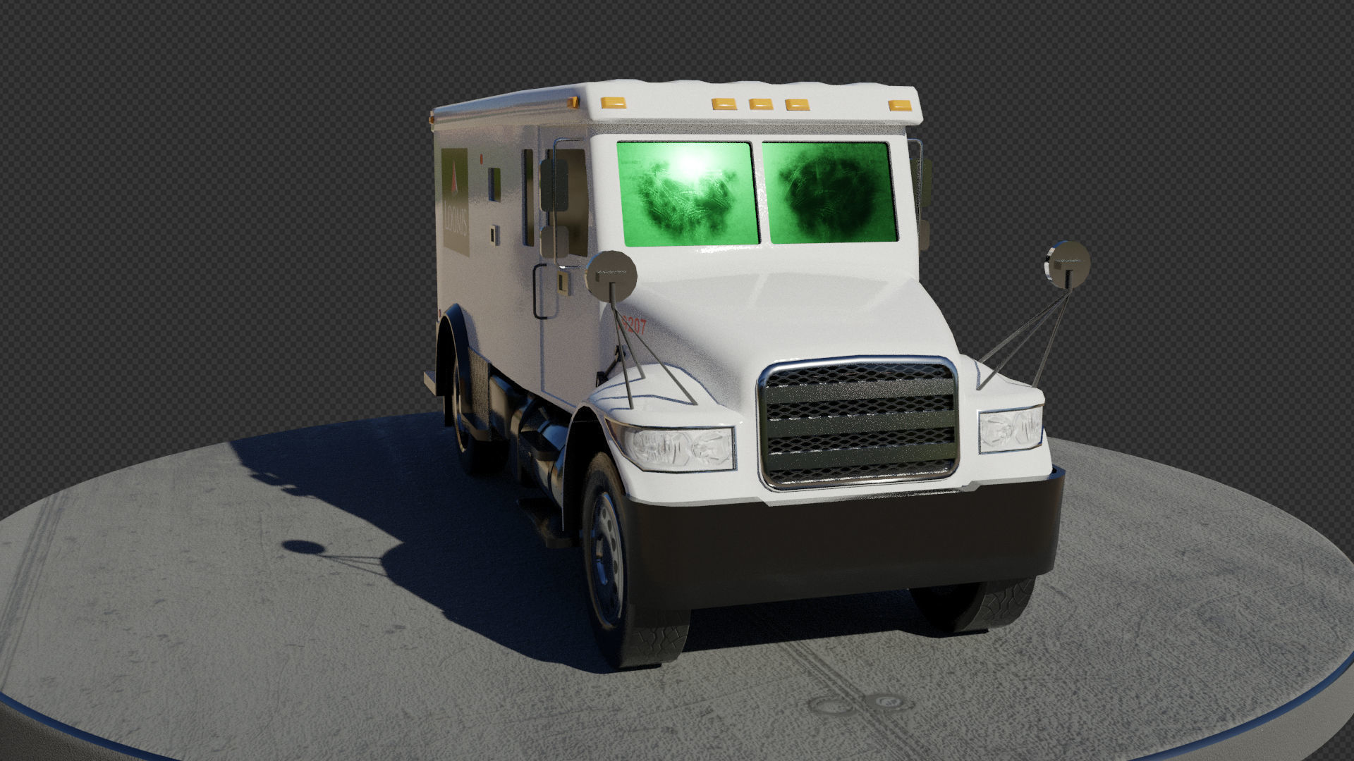 Armored Truck Low-poly 3D model_3