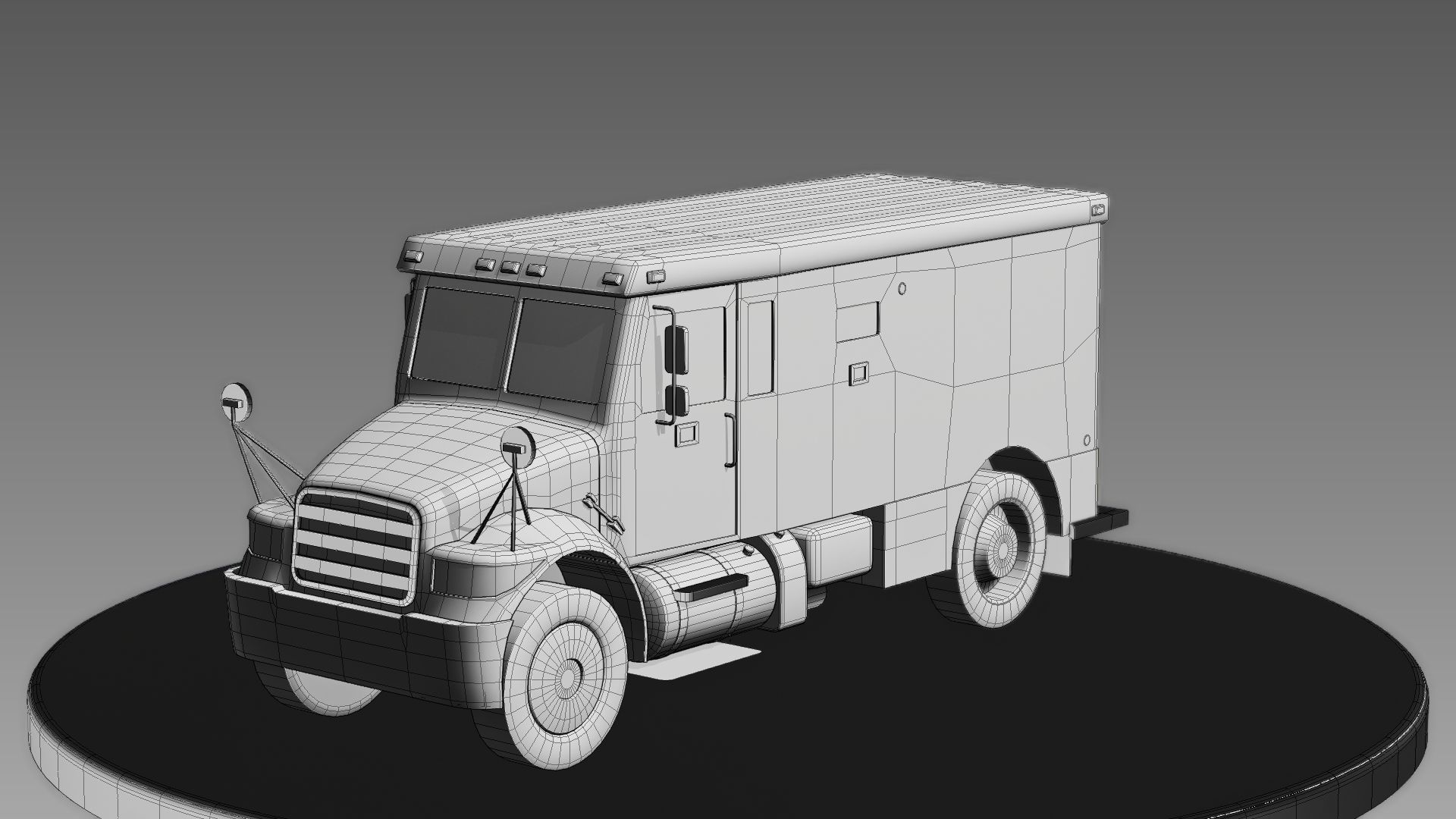 Armored Truck Low-poly 3D model_8