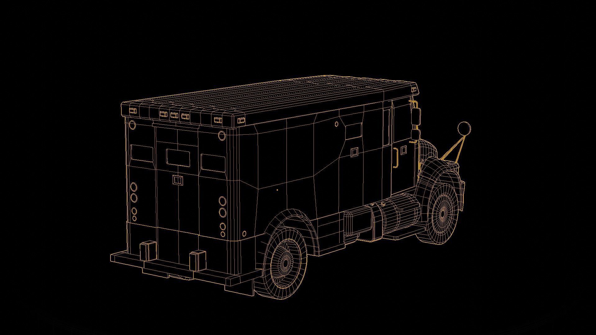 Armored Truck Low-poly 3D model_18