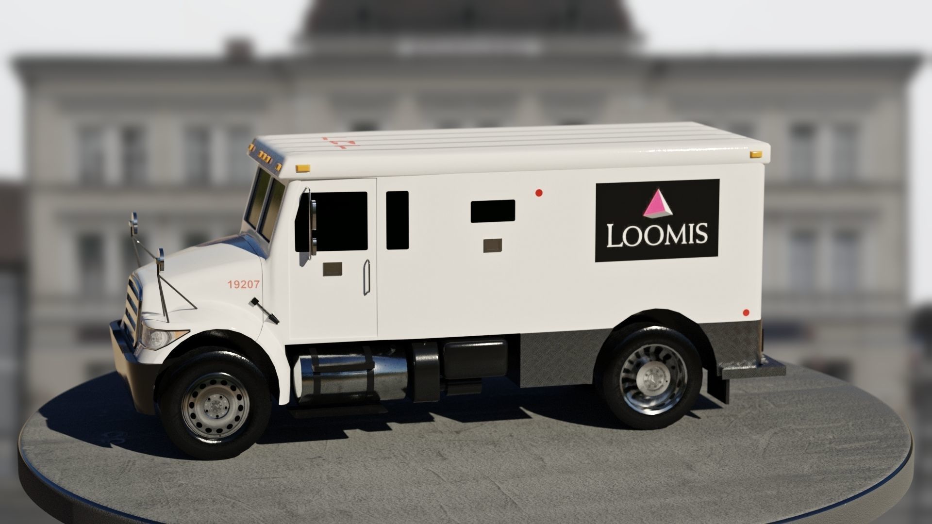 Armored Truck Low-poly 3D model_9