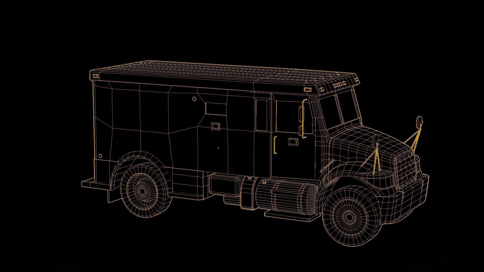 Armored Truck Low-poly 3D model_17