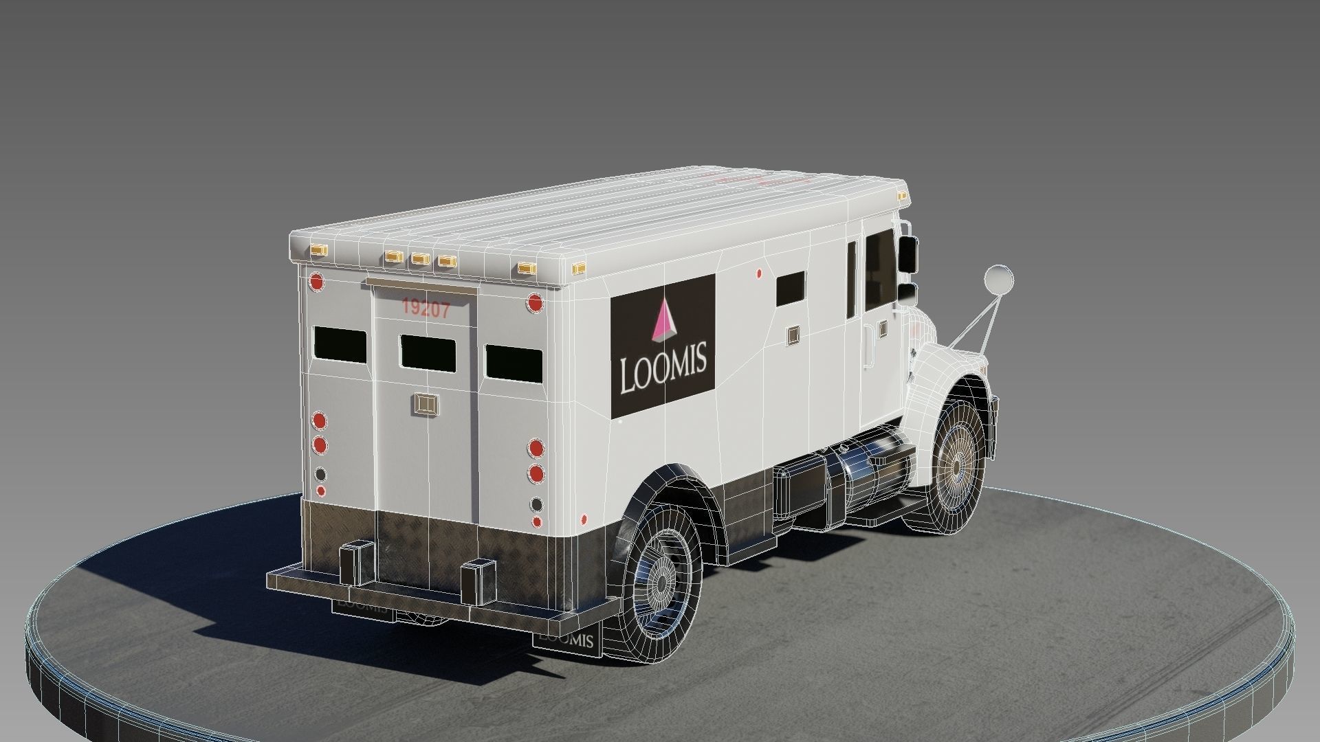 Armored Truck Low-poly 3D model_16