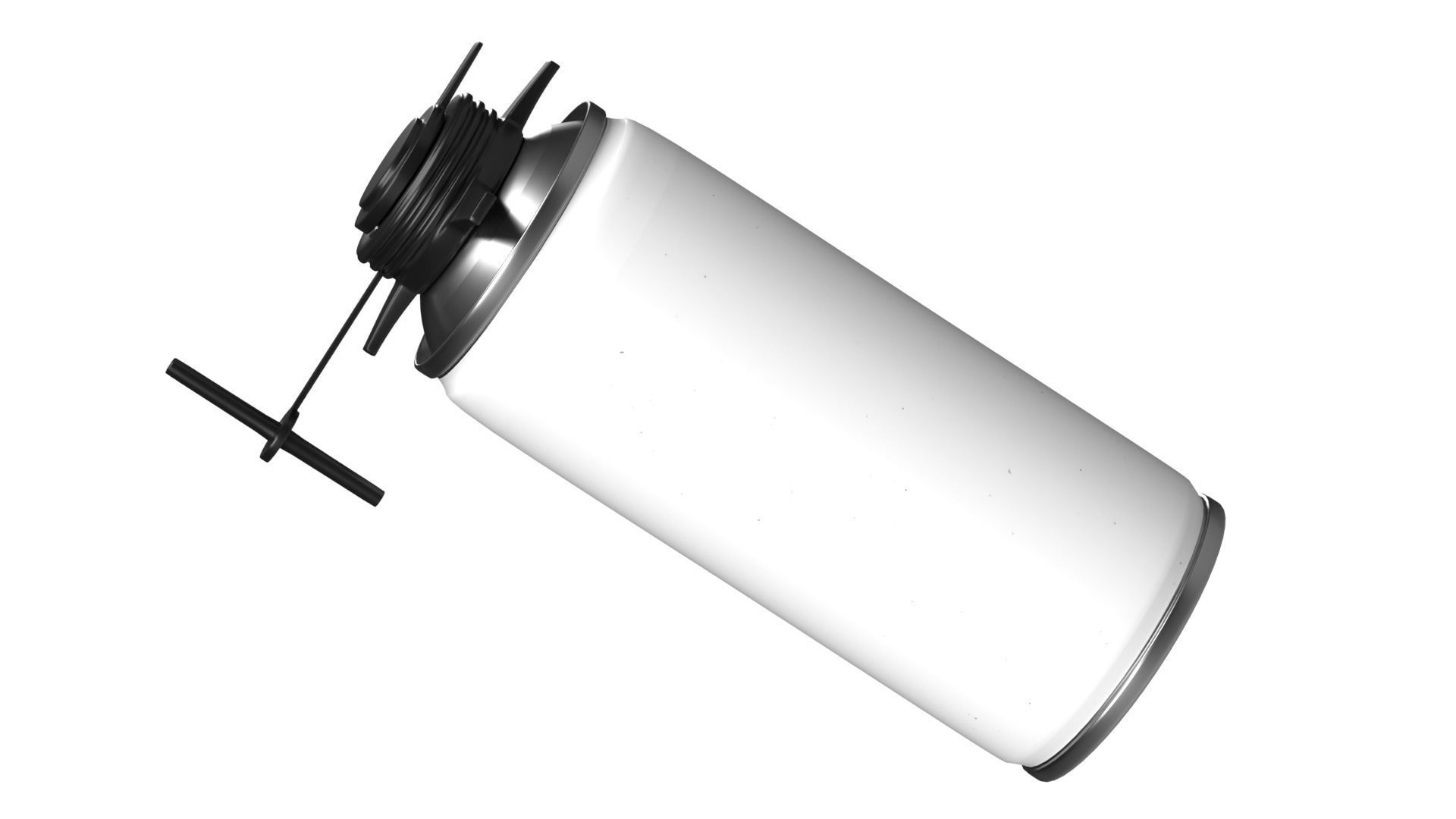 Polyurethane foam  with tube open mockup 3D model_4