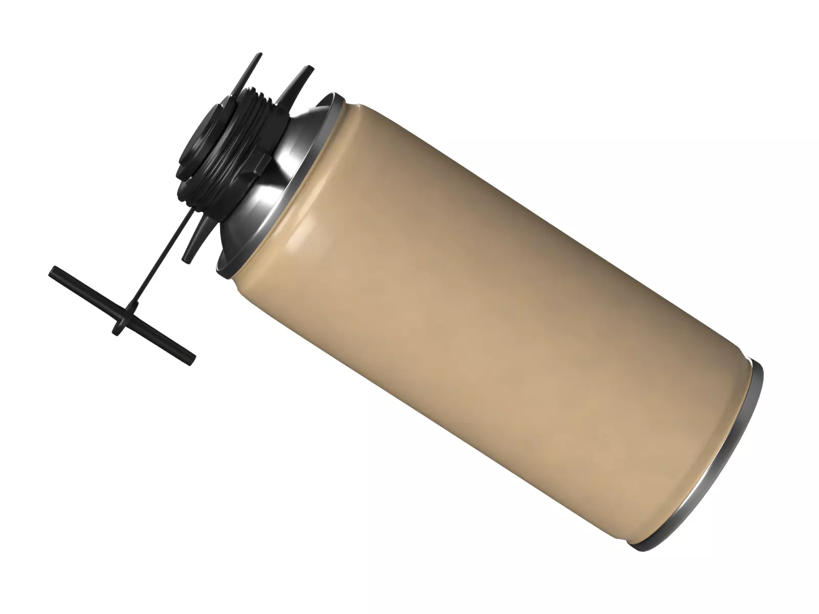 Polyurethane foam  with tube open mockup 3D model_0