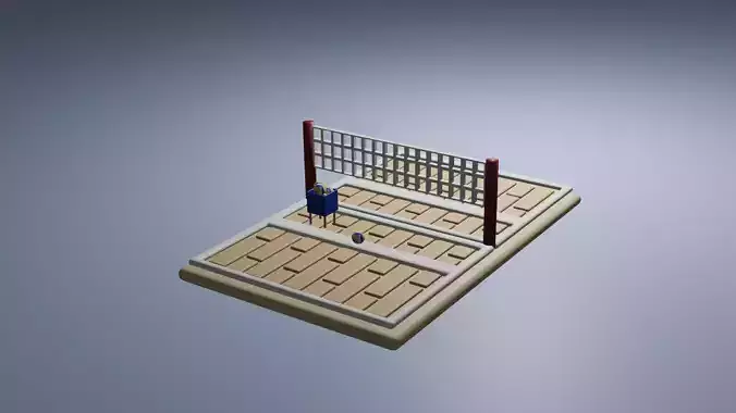 Low Poly Volleyball  Court