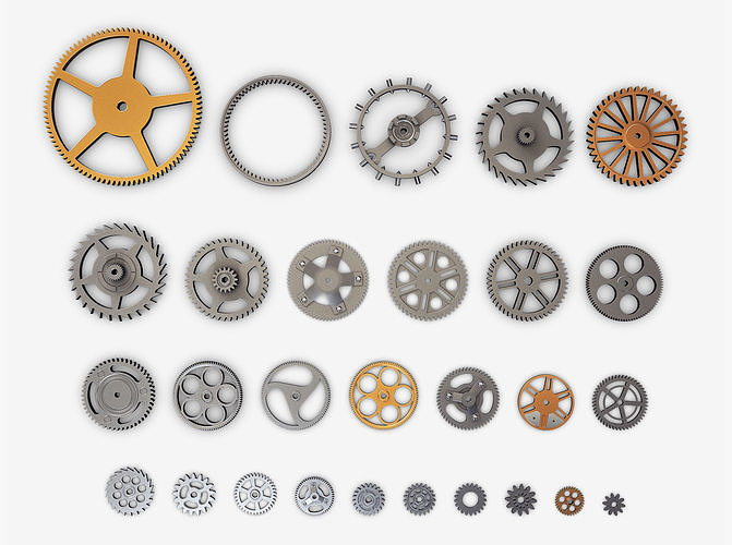 Gears Set v 3 three 3D model