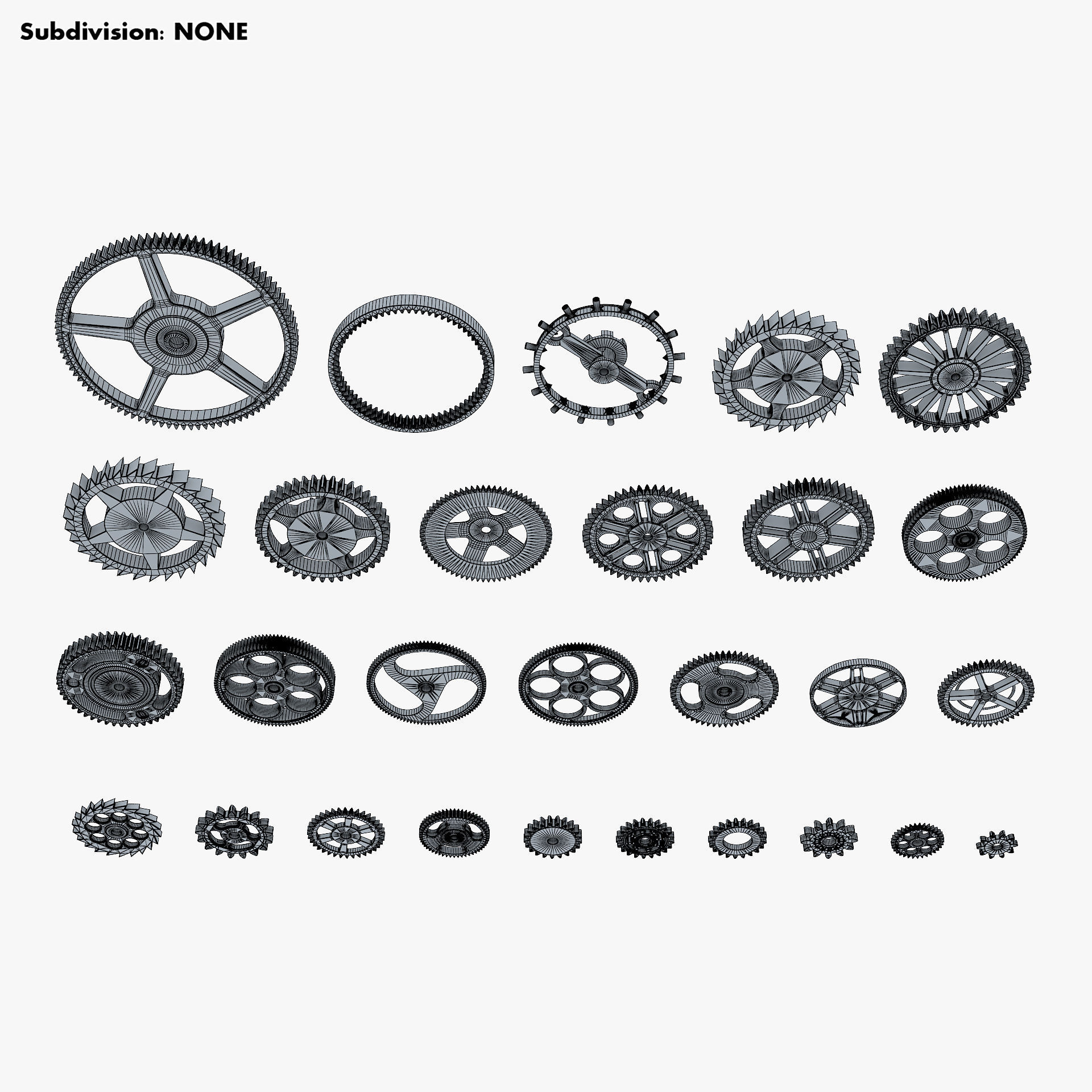 Gears Set v 3 three 3D model_16