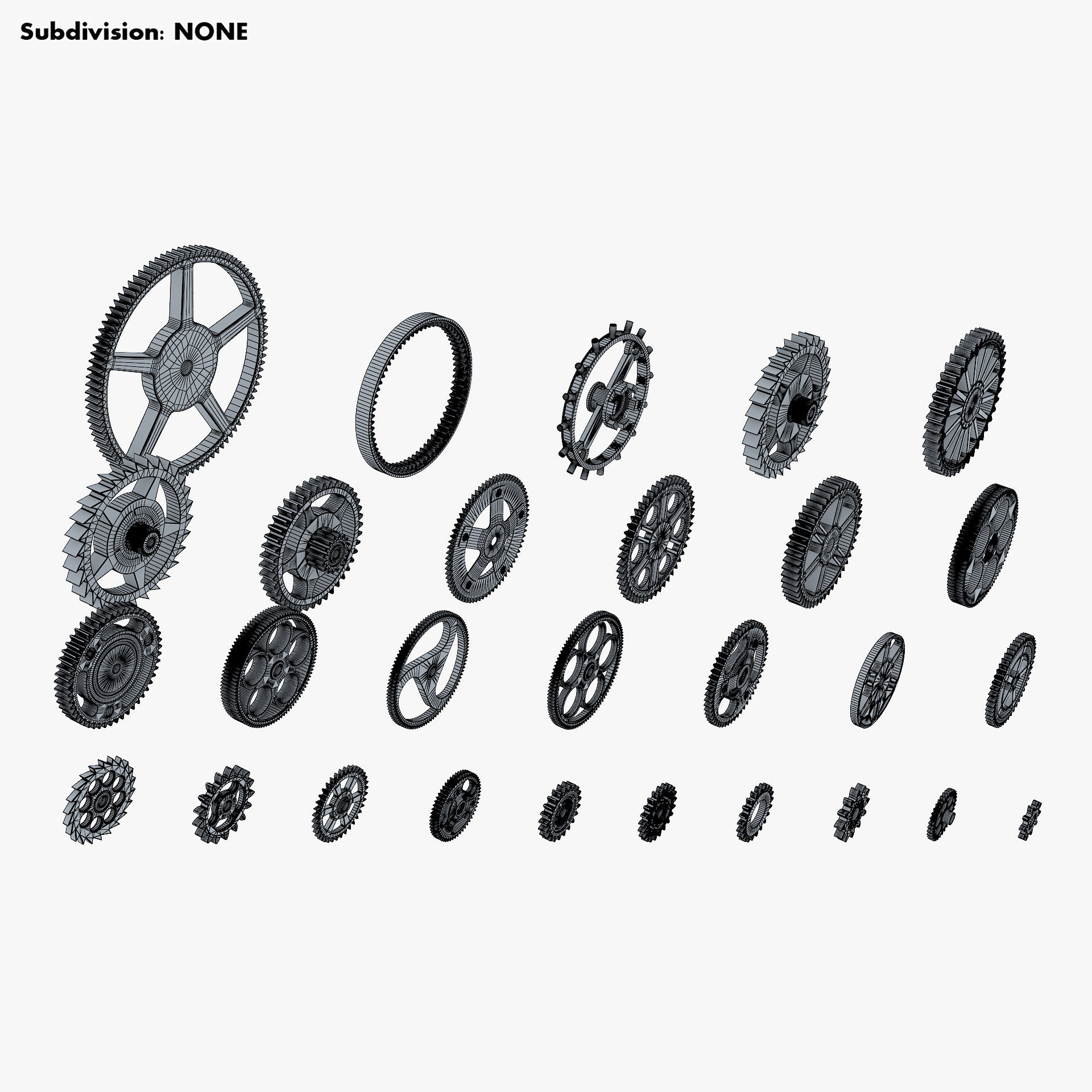Gears Set v 3 three 3D model_18