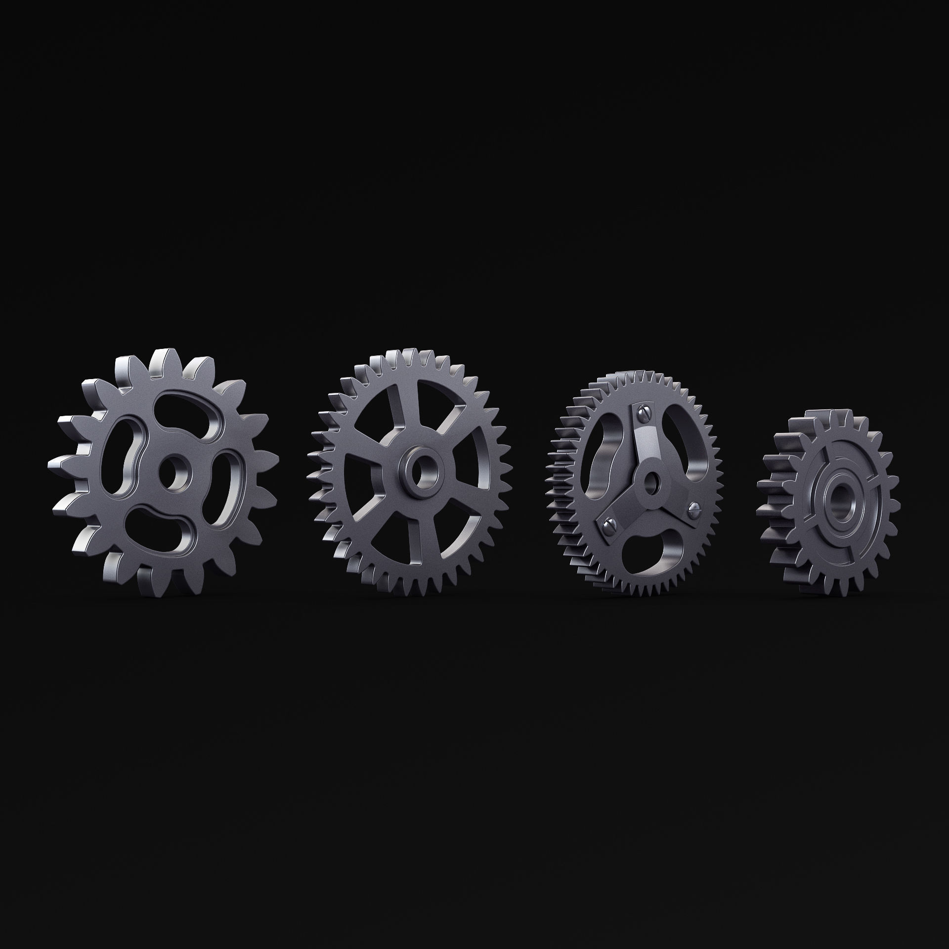 Gears Set v 3 three 3D model_12