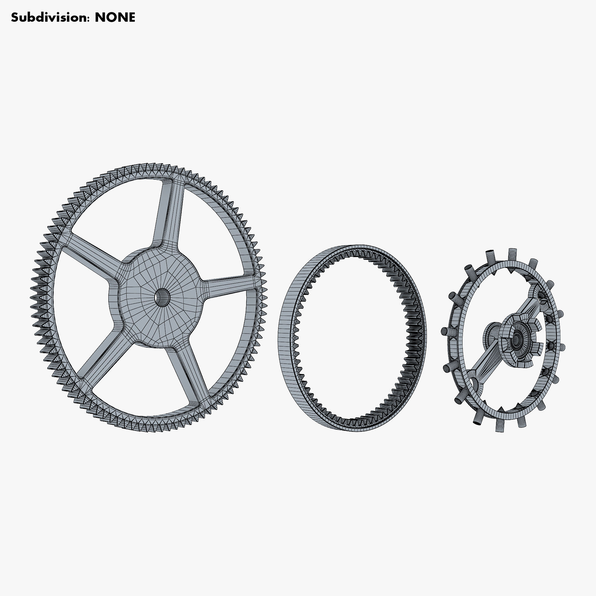 Gears Set v 3 three 3D model_19
