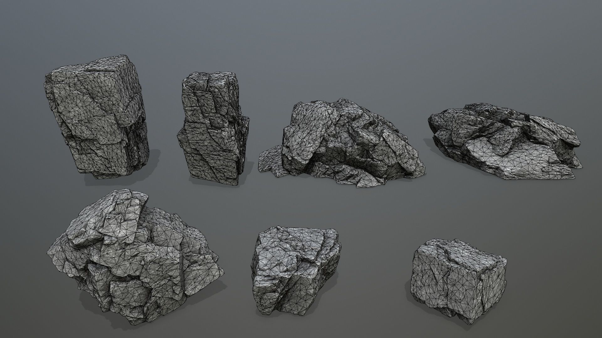 rocks piece of stone Low-poly 3D model_15