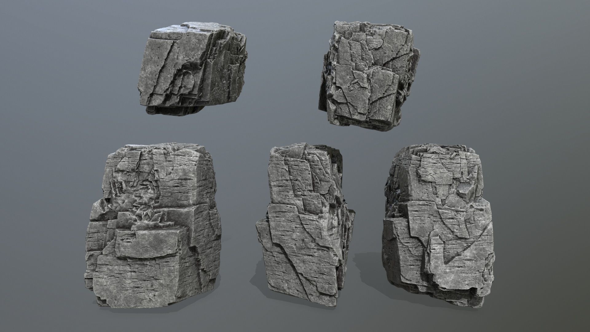 rocks piece of stone Low-poly 3D model_13