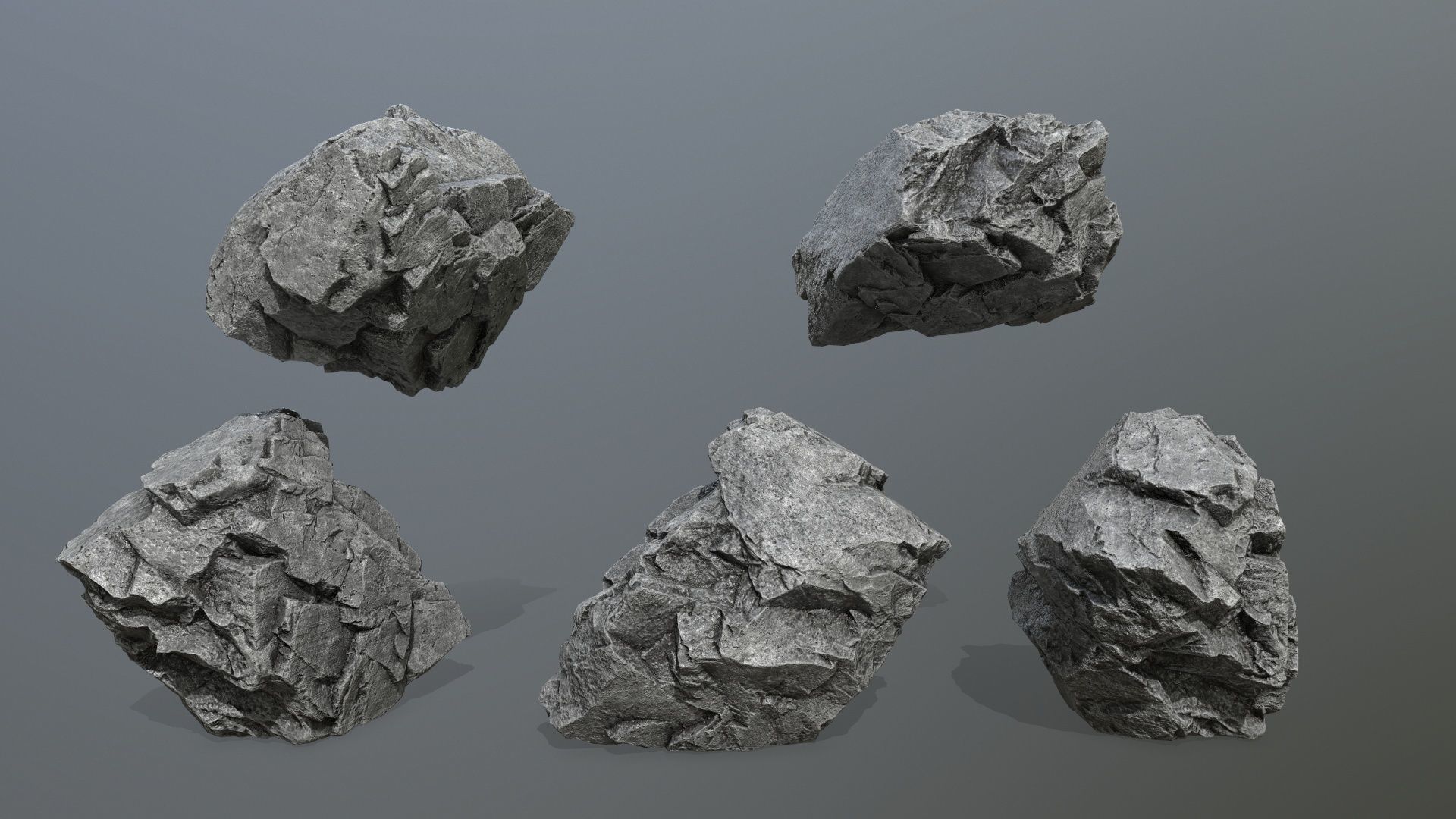 rocks piece of stone Low-poly 3D model_10