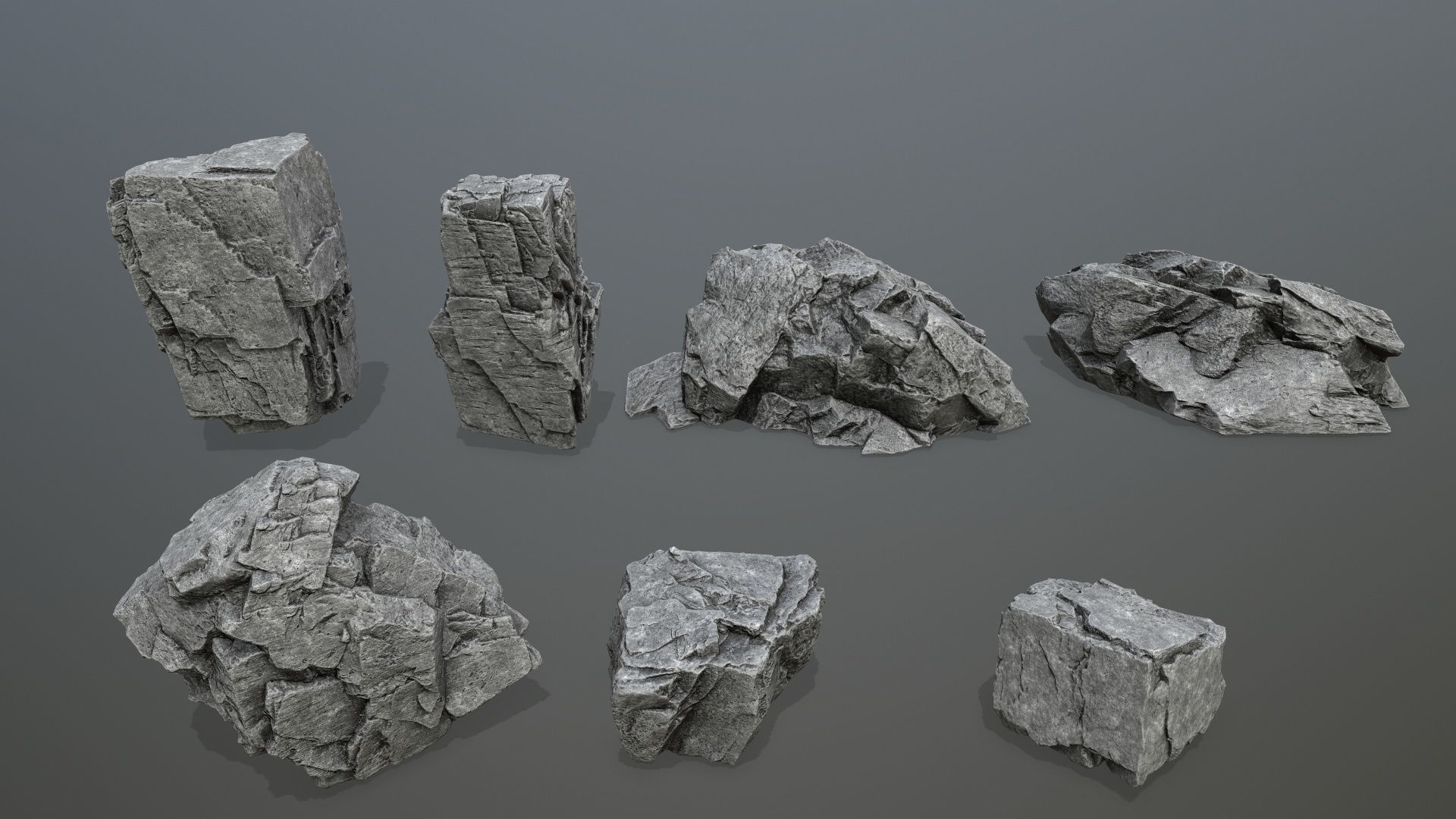 rocks piece of stone Low-poly 3D model_1