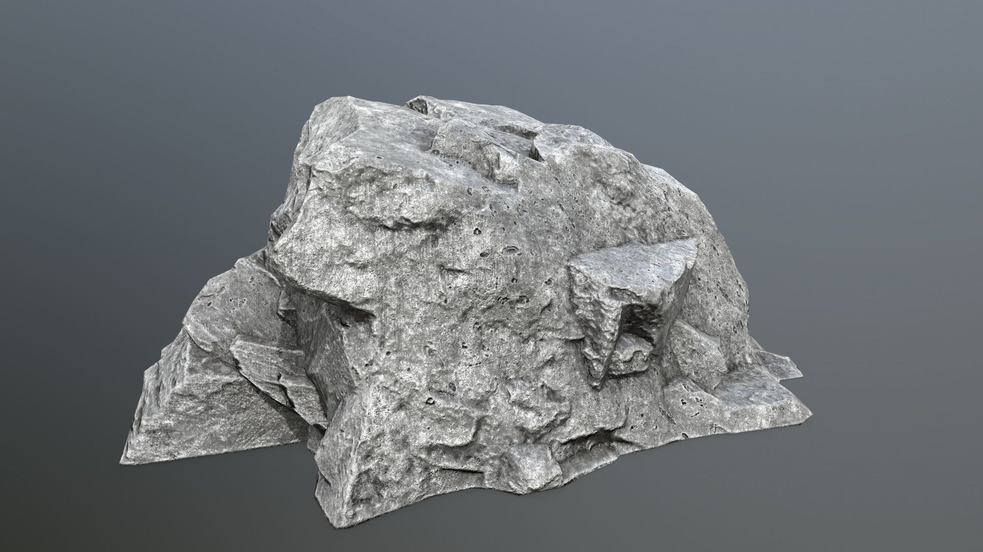 rocks piece of stone Low-poly 3D model_8