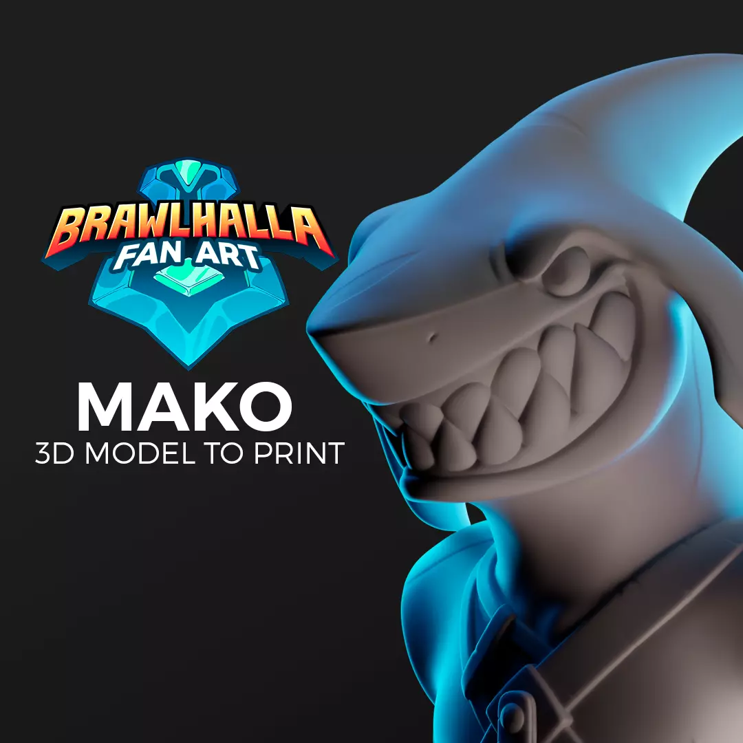 Mako Bust From Brawlhalla for 3D Printing Free 3D print model_0