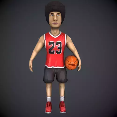 Basketball boy Low poly for mobile games Low-poly 3D model