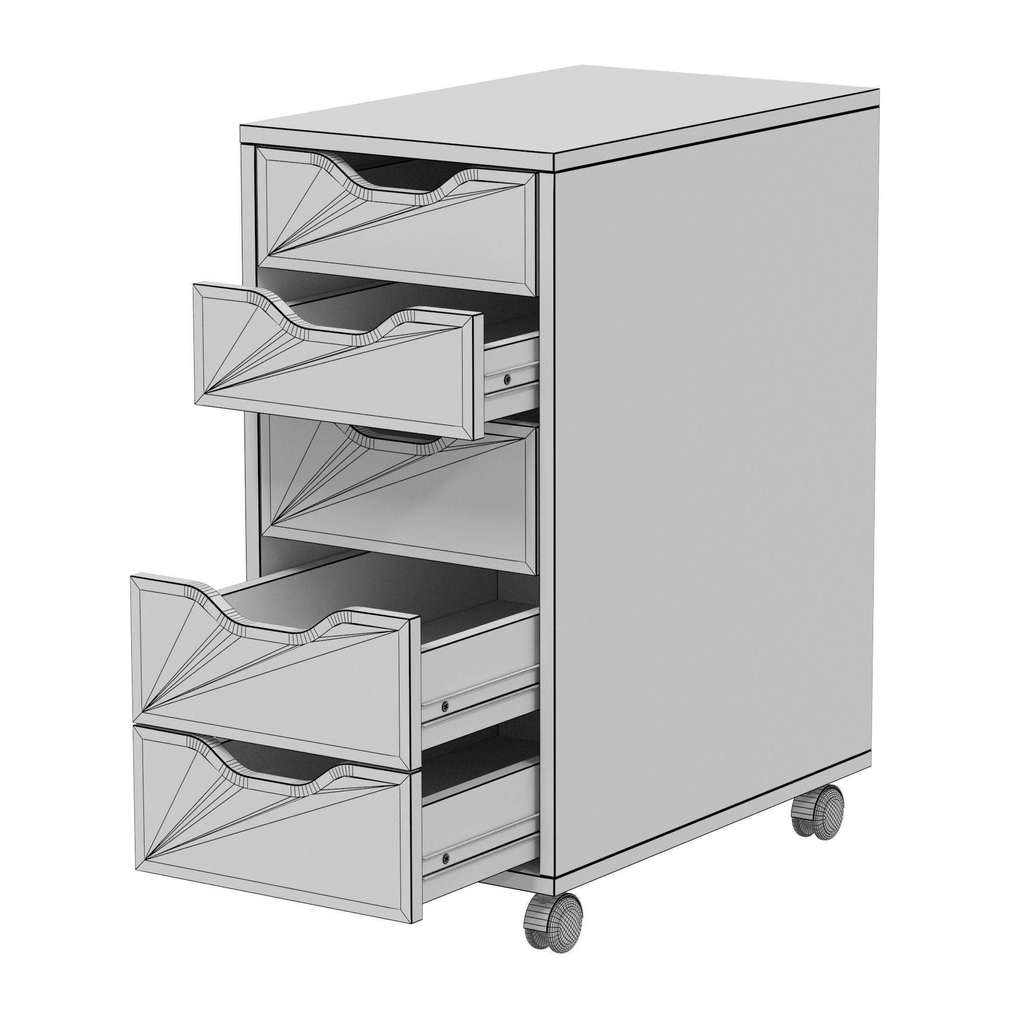 ALEX ALEX IKEA - Cabinet with drawers on wheels 3D model_8