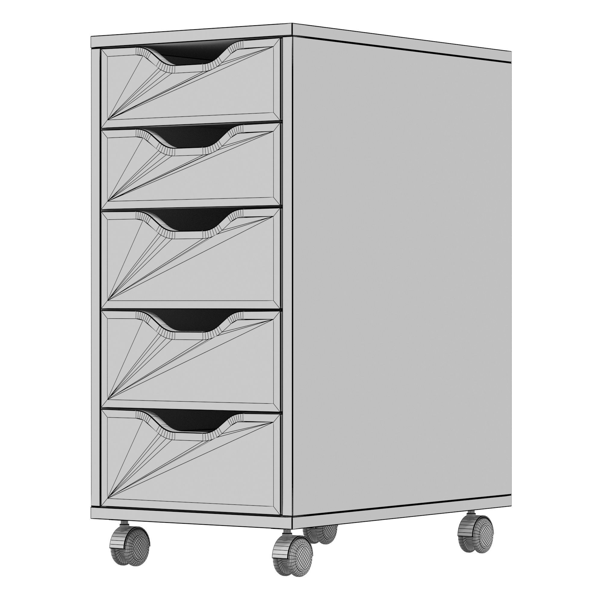 ALEX ALEX IKEA - Cabinet with drawers on wheels 3D model_7