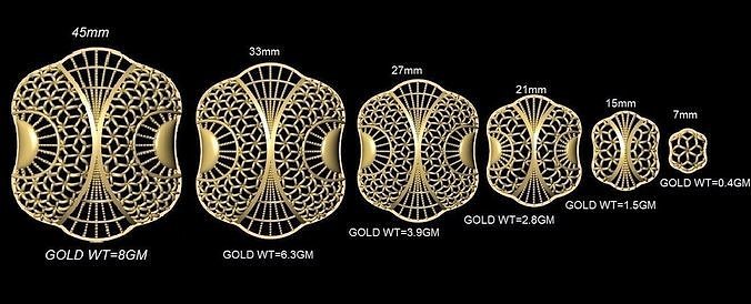 Turkey Filigree Jewellery Designs Pendant Necklase 3D print model