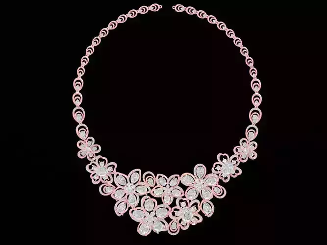 Luxury Floral Diamond Necklace Jewelry  3240 