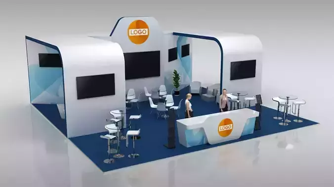 Generic 3d stall for exhibition tradeshow 10x10 meters