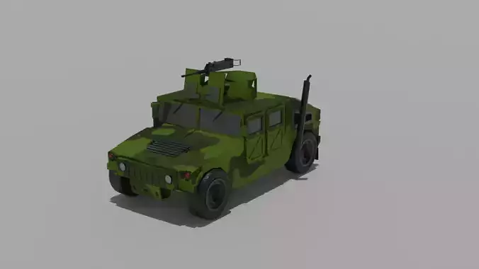 Humvee Green Army Vehicle 3D Model