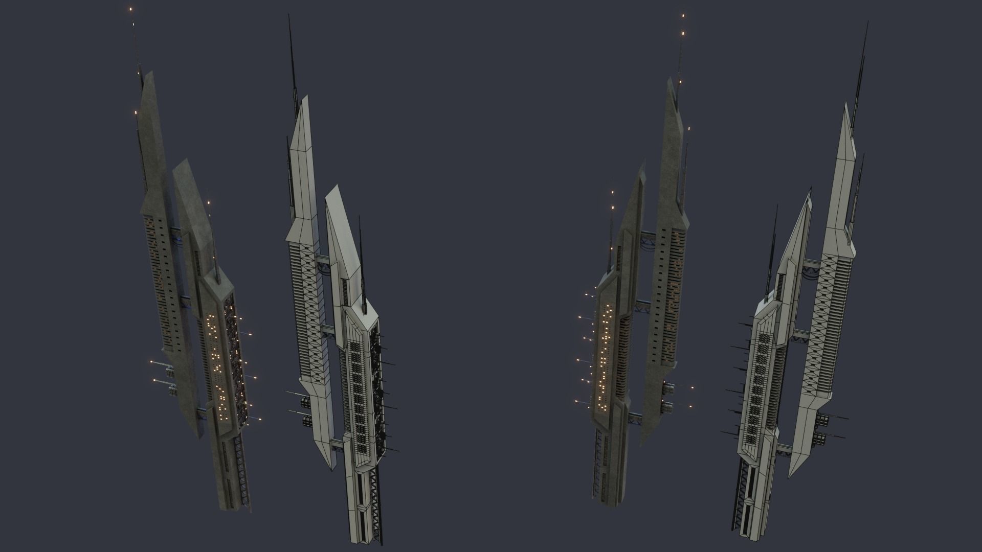 Futuristic Sci-Fi City 3D model_4