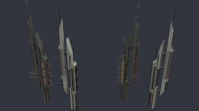 Futuristic Sci-Fi City  3D model 5