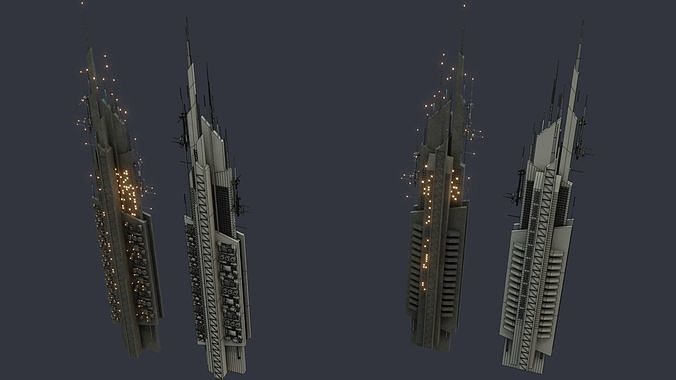 Futuristic Sci-Fi City  3D model 4