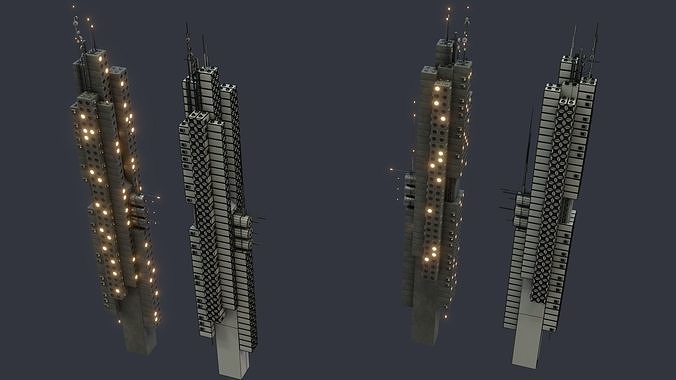 Futuristic Sci-Fi City  3D model 6