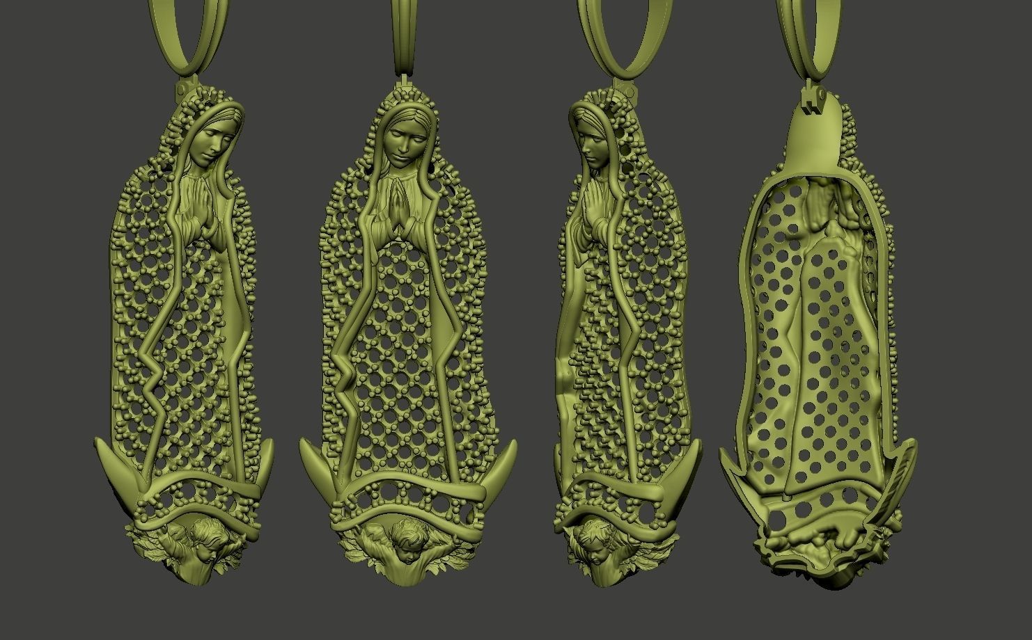 virgen de Guadalupe 5 gr con piedras-Our lady of guadalupe 3D model_8