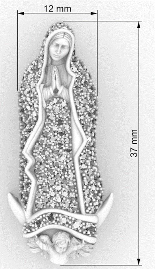 virgen de Guadalupe 5 gr con piedras-Our lady of guadalupe 3D model_14