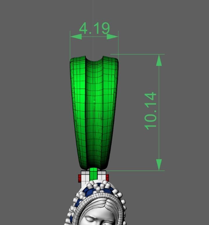 virgen de Guadalupe 5 gr con piedras-Our lady of guadalupe 3D model_16