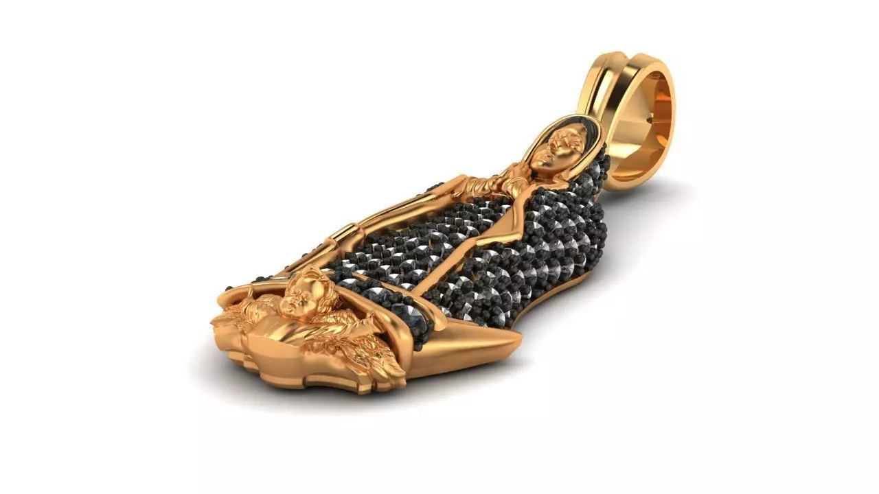 virgen de Guadalupe 5 gr con piedras-Our lady of guadalupe 3D model_0