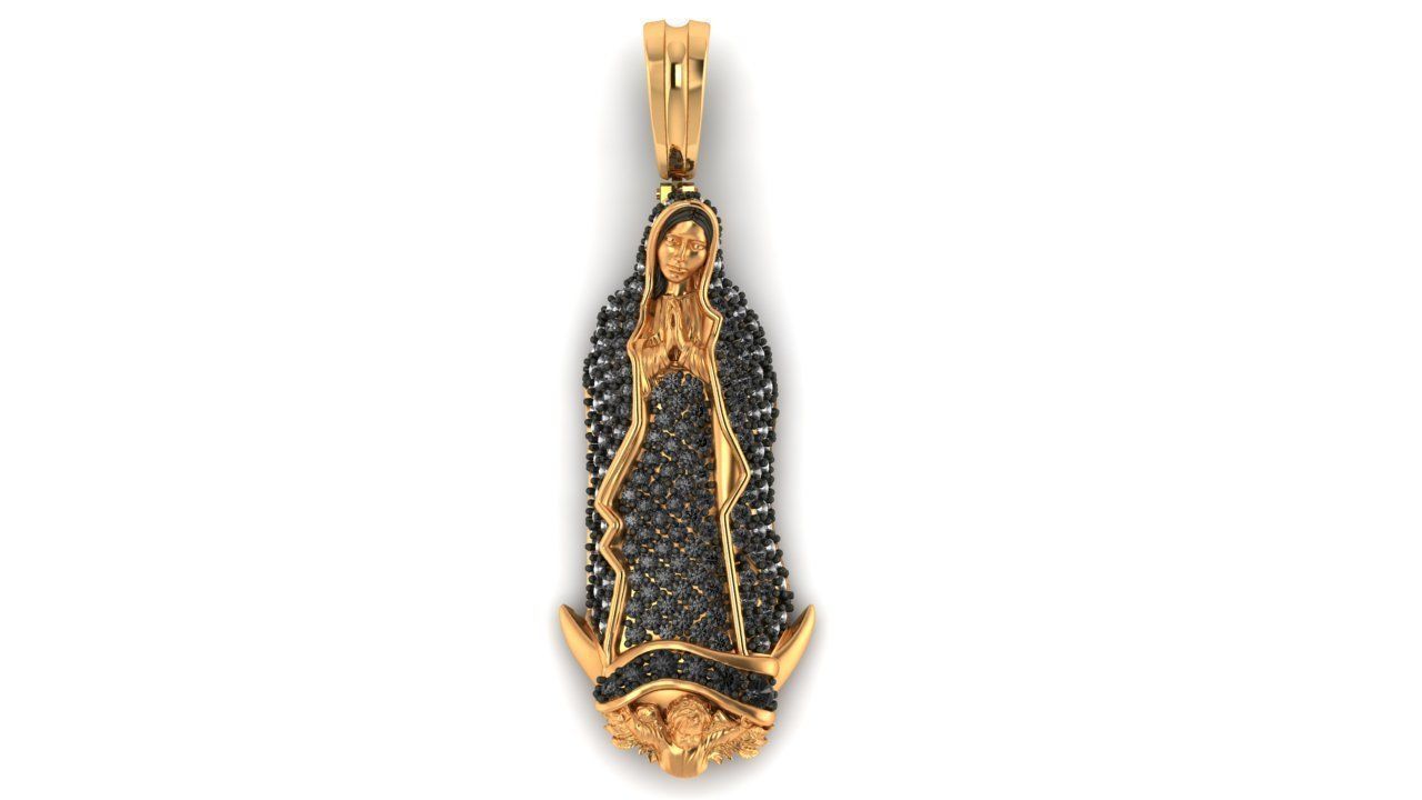 virgen de Guadalupe 5 gr con piedras-Our lady of guadalupe 3D model_2