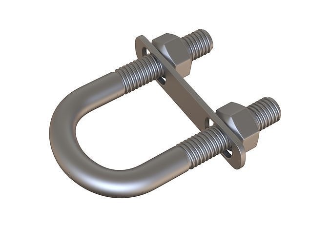 U-Bolts 3D Model steel shackle 3D model