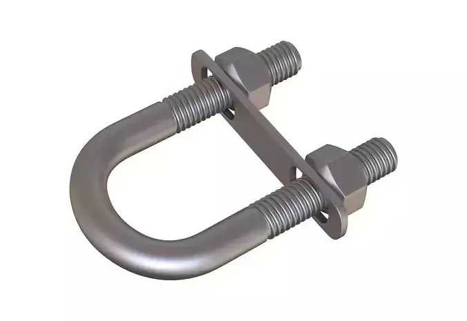 U-Bolts 3D Model steel shackle