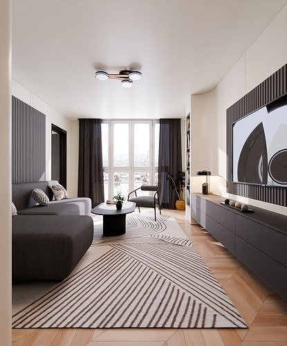 Full interior apartment  3D model 2