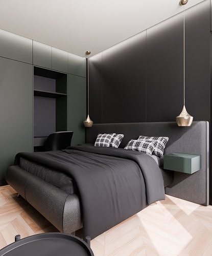 Full interior apartment  3D model 6