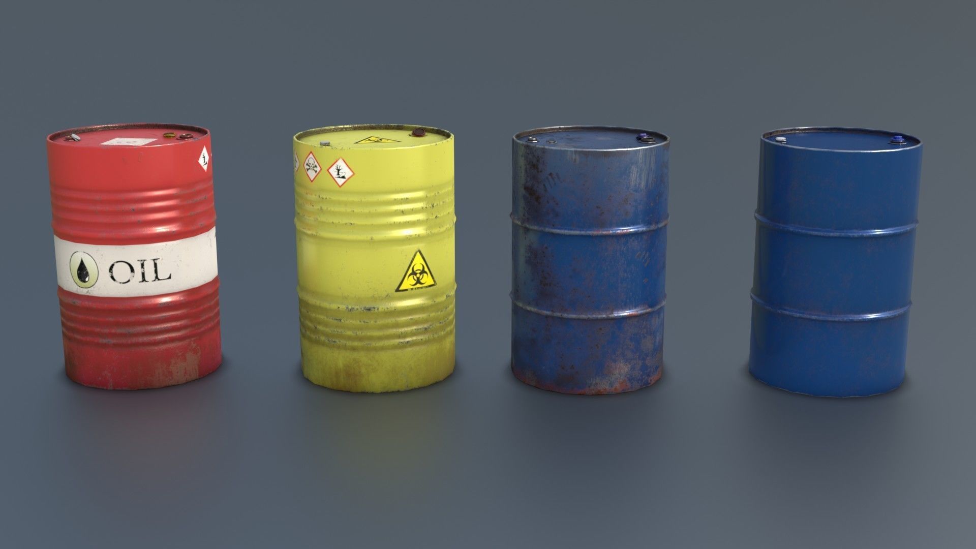 Boxes and Barrels Low-poly 3D model_5