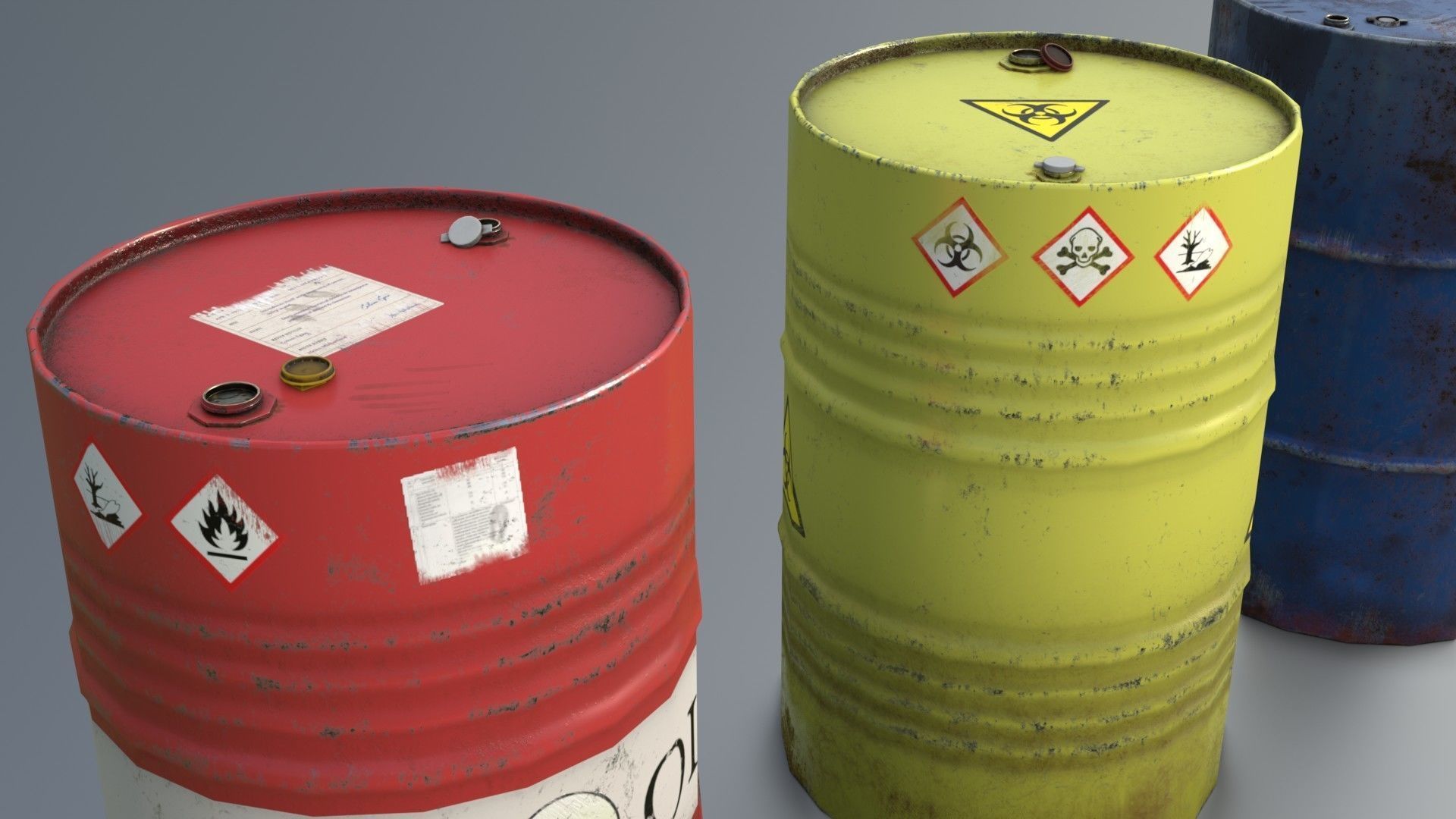 Boxes and Barrels Low-poly 3D model_8