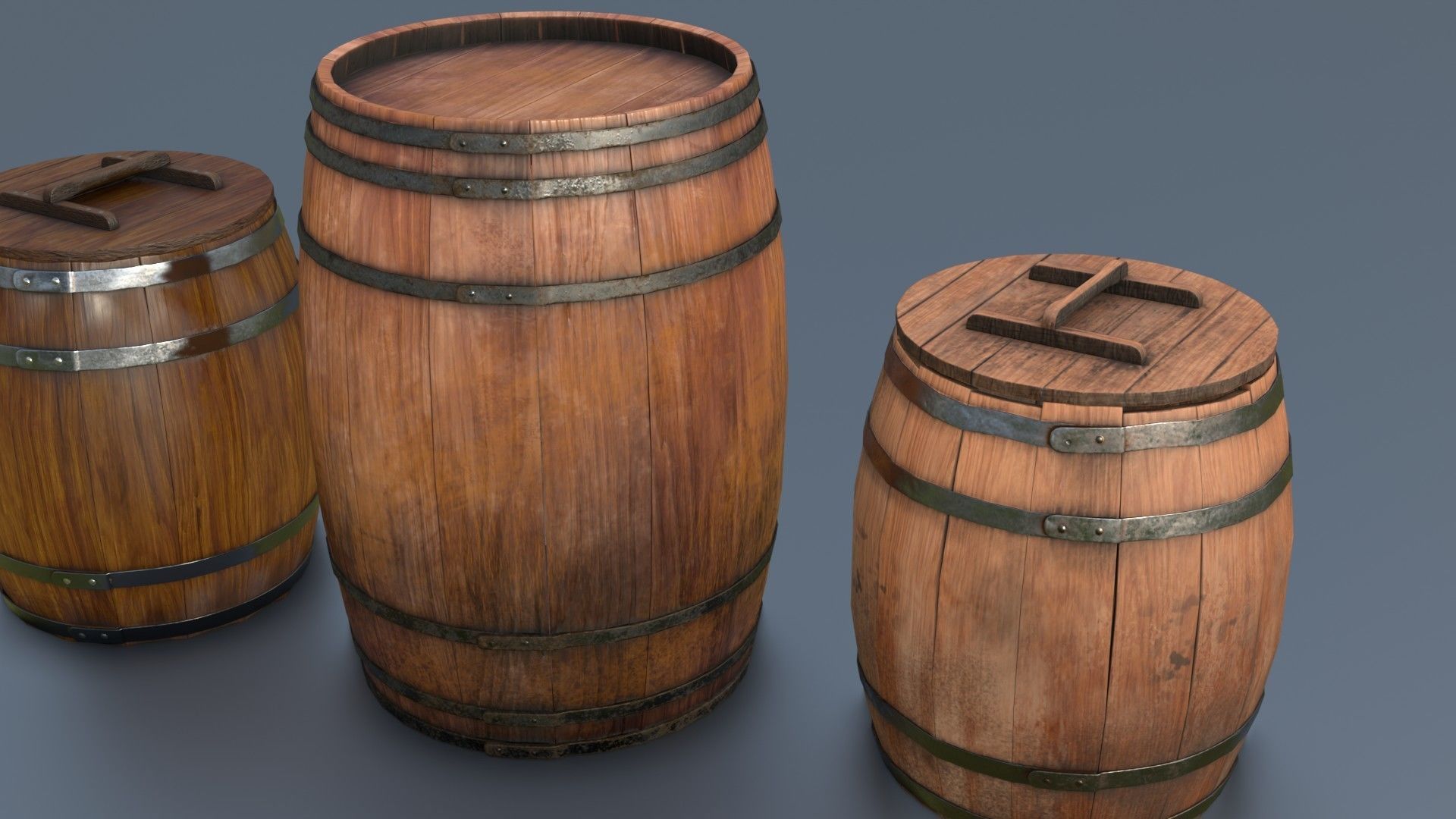 Boxes and Barrels Low-poly 3D model_9