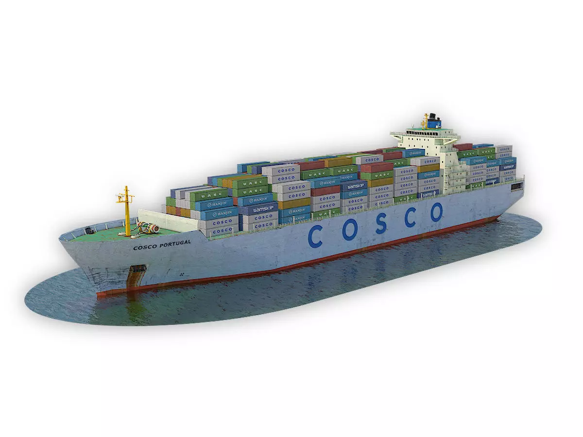 Cargo Ship COSCO Low-poly 3D model