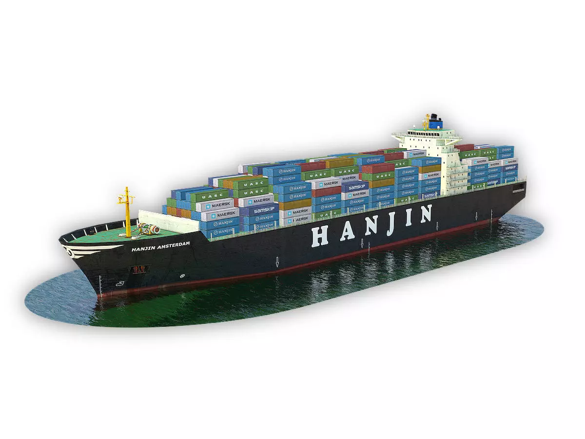 Cargo Ship Hanjin Low-poly 3D model