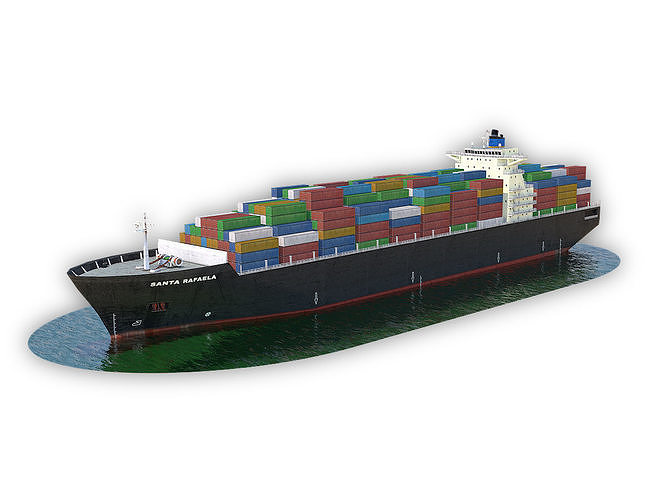 Cargo Ship Clean Low-poly 3D model